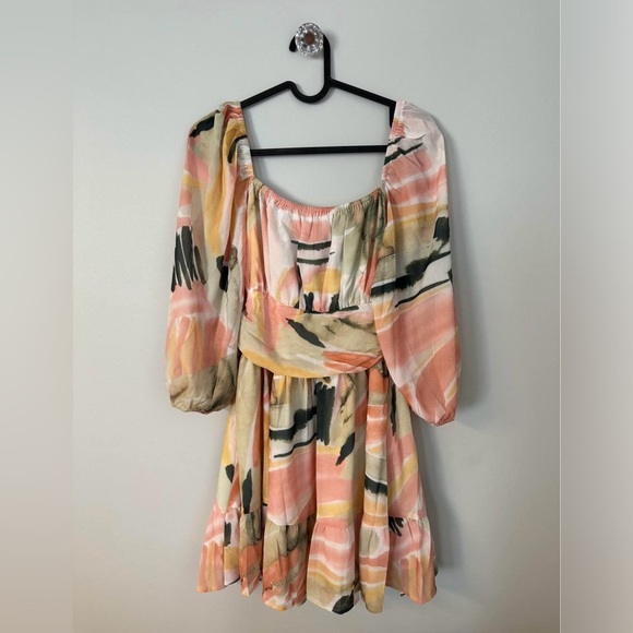 Ruffled Watercolour Dress Women Small - Picture 2 of 4